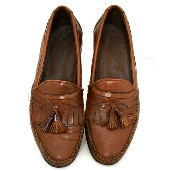 Johnston and Murphy Brown Tassel Kiltie Loafer Mens 10N Brown Handcrafted #8134 - Picture 2 of 8
